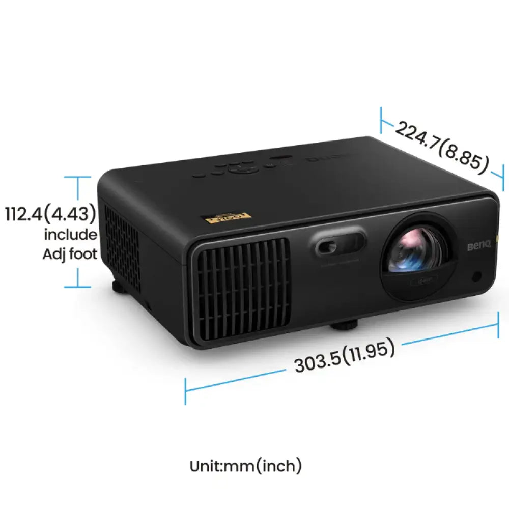 benq ah700st laser gamin projector side view dimensions