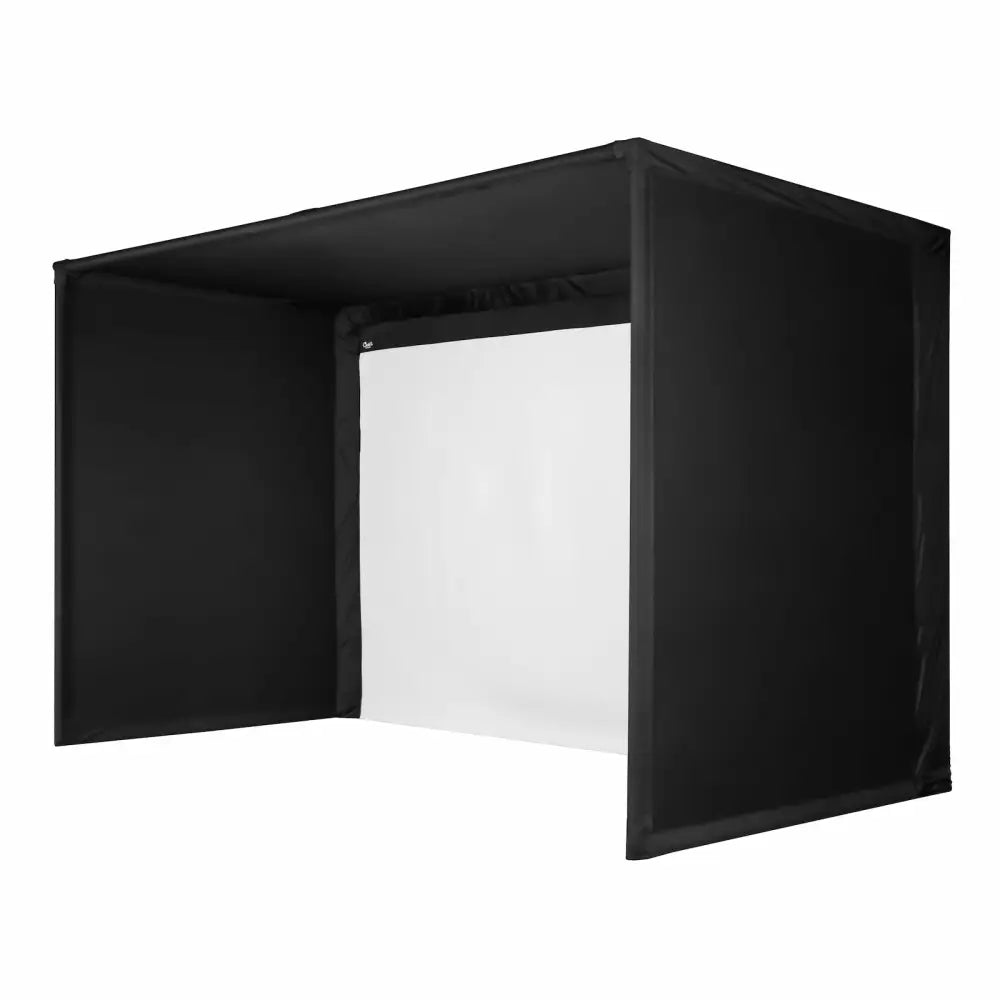 golf simulator impact screen diy with enclosure side angle