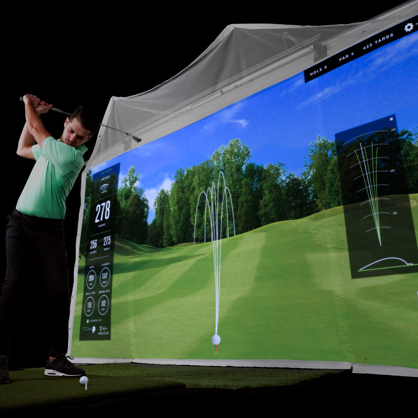 golf enclosure in use