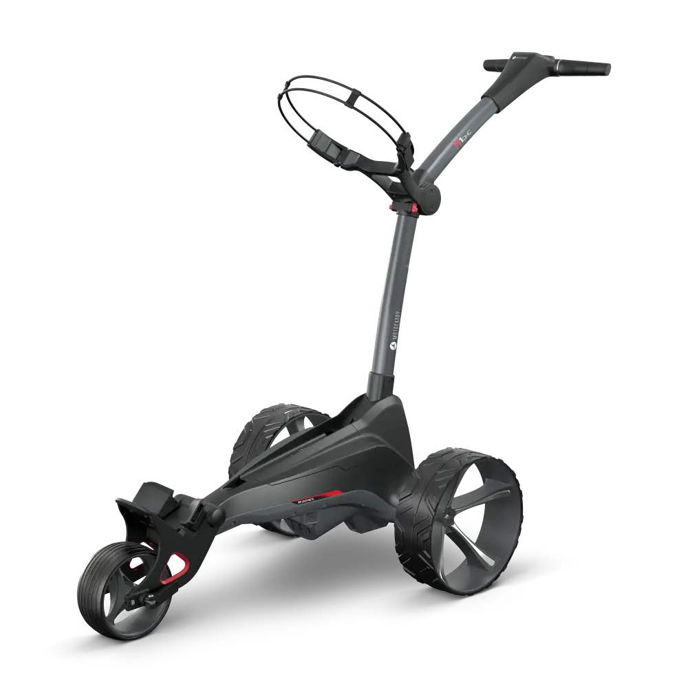 electric golf push cart side angle