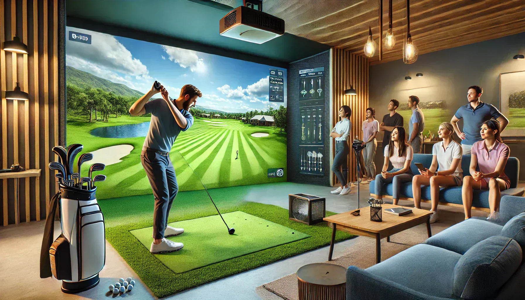 golf simulator for home tournament angle shot