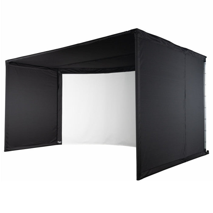 diy golf simulator enclosure side angle white background