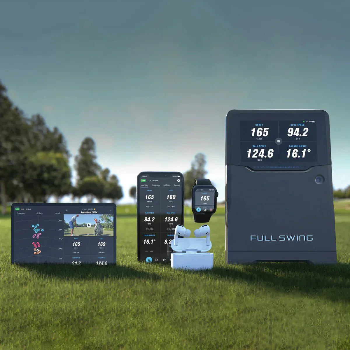 top rated golf launch monitors outdoor view on grass