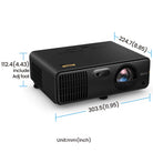 benq ah700st laser gamin projector side view dimensions 