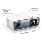 BenQ golf projector front view dimensions