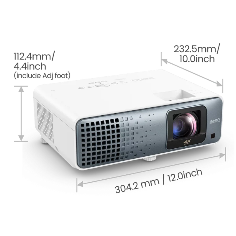 BenQ golf projector front view dimensions