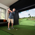 best golf simulator enclosure in use view