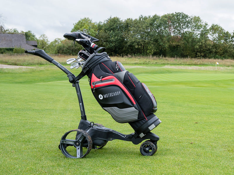 m7 remote electric caddy outdoor view side angle