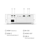 benq short throw golf simulator projector rear inputs view