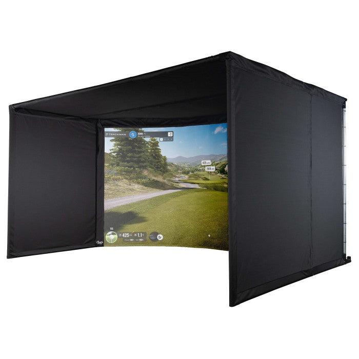 golf simulator projector screen and enclosure side view