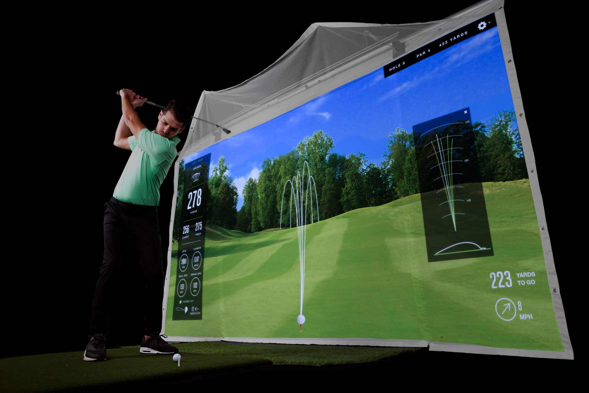 golf enclosure in use
