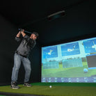 indoor golf sim setup