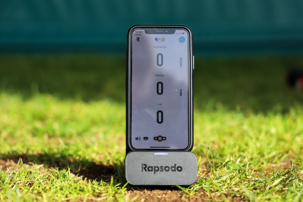 portable golf simulator on grass